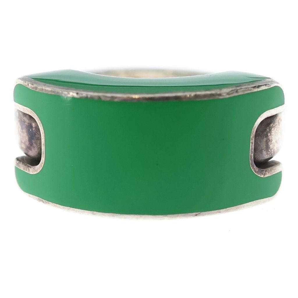 Bottega Veneta Enamel Ring 925 Sterling Silver Green — view 5
