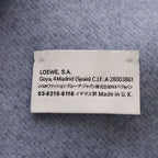 Loewe Anagram Logo Embroidery Cashmere Blend Wool Fringe Scarf Navy — view 4