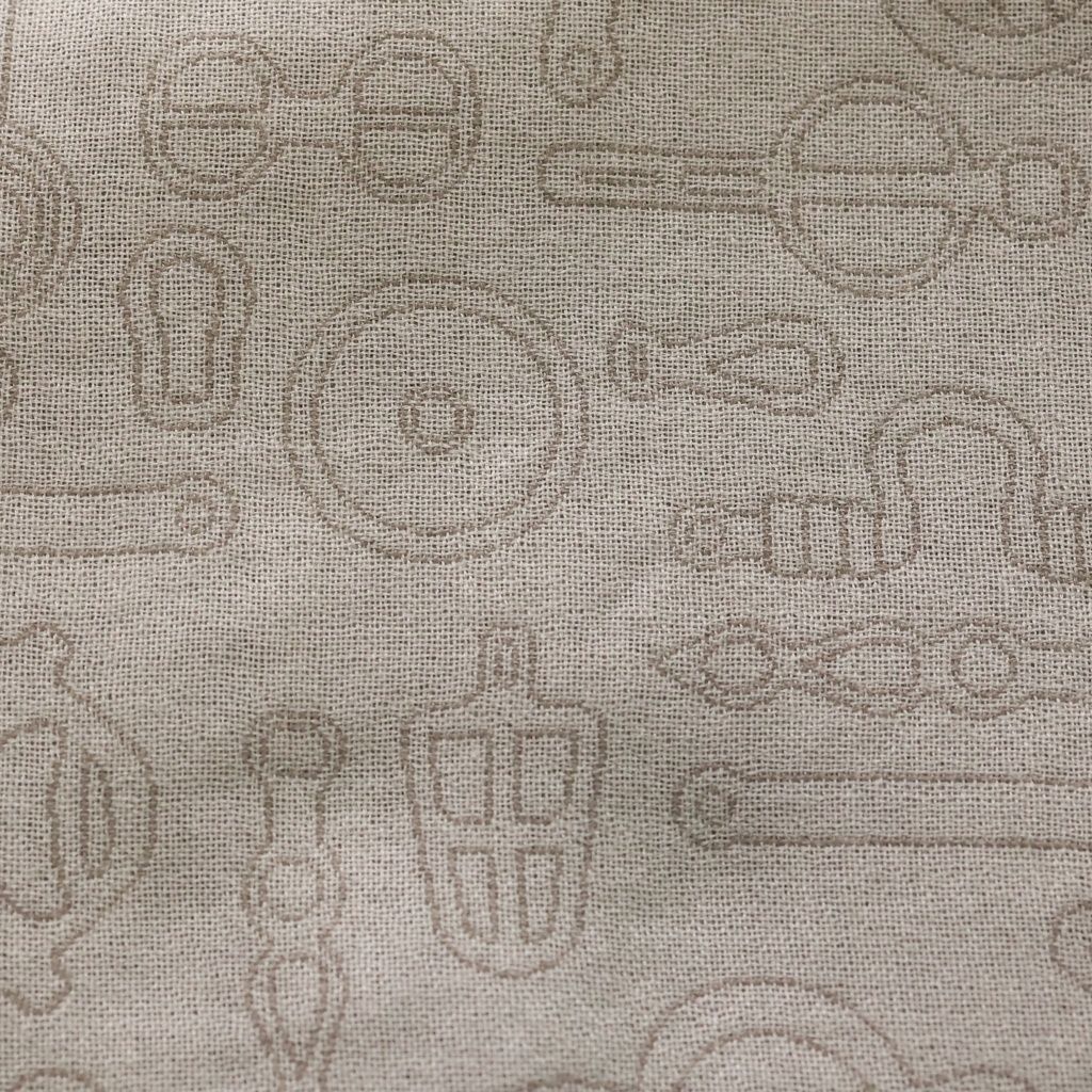 Hermes Large Shawl Horse Tack Pattern Beige Scarf — view 2