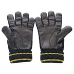 Gucci Logo Wool Gloves Leather Cut Replacement Black — view 2