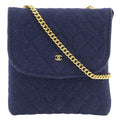 Chanel Chain Pouch Micro Quilted Cotton Navy