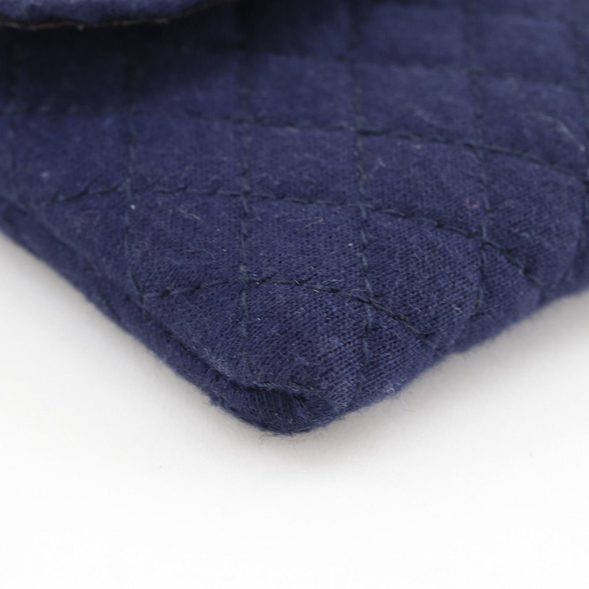 Chanel Chain Pouch Micro Quilted Cotton Navy — view 4