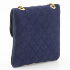 Chanel Chain Pouch Micro Quilted Cotton Navy — view 3