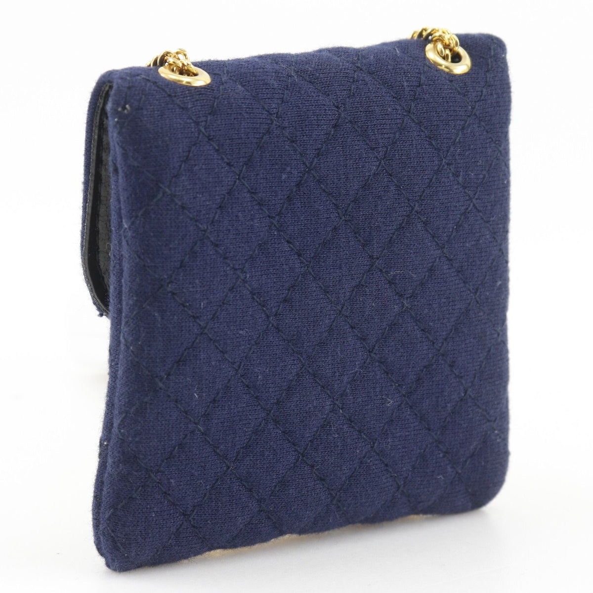 Chanel Chain Pouch Micro Quilted Cotton Navy — view 3