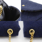 Chanel Chain Pouch Micro Quilted Cotton Navy — view 8
