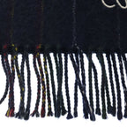 Loewe Anagram Striped Fringe Scarf Navy — view 3
