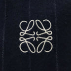 Loewe Anagram Striped Fringe Scarf Navy — view 2