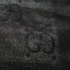 Gucci GG Lame Jacquard Shawl Monogram Scarf Black — view 2