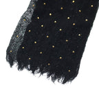 Saint Laurent Paris Petite Cravate Plume Scarf Studded Cravat Wool Bowtie Black — view 4