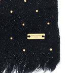 Saint Laurent Paris Petite Cravate Plume Scarf Studded Cravat Wool Bowtie Black — view 5