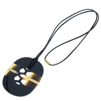 Hermes Lift GM Buffalo Horn Necklace Black Brown — view 2