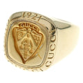 Gucci Signet Ring Coat of Arms Gray Gold