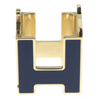 Hermes Scarf Ring Cheval Permanent Brass Blue Marine Halzan — view 4