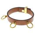 Hermes Mini Dog Anno Swift Leather Bracelet Gold Brown