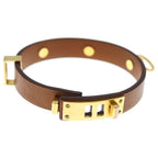 Hermes Mini Dog Anno Swift Leather Bracelet Gold Brown — view 5