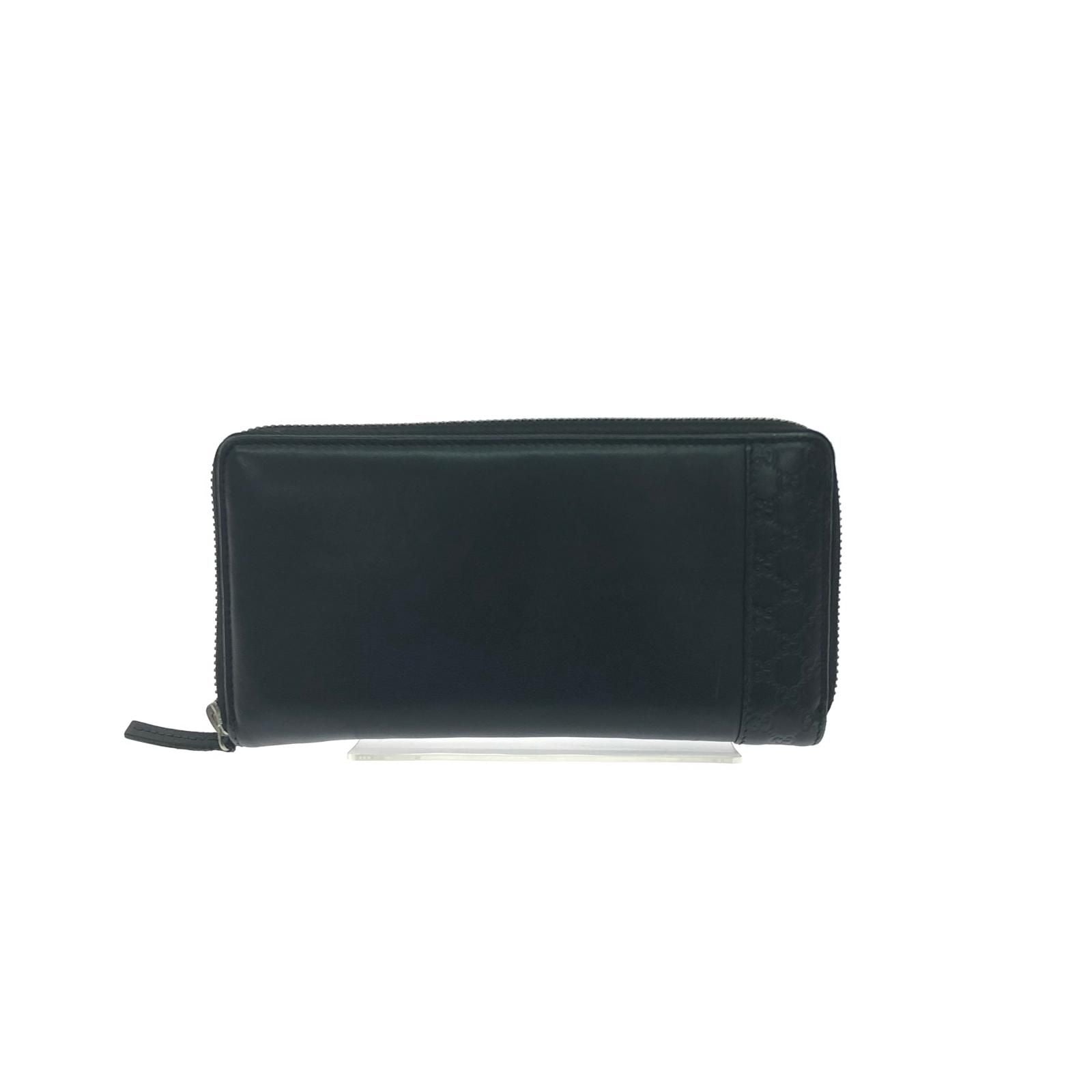 Gucci Wallet Zip Around Leather Mistral Micro Guccissima Black — view 2