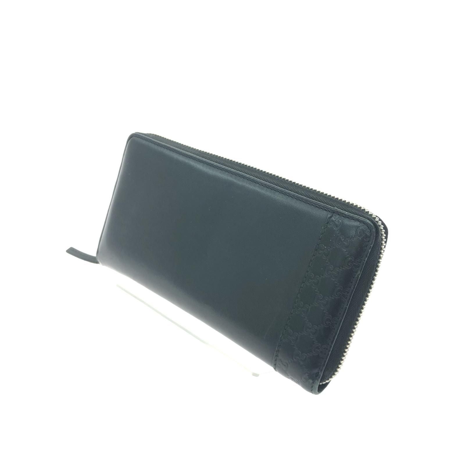 Gucci Wallet Zip Around Leather Mistral Micro Guccissima Black — view 3
