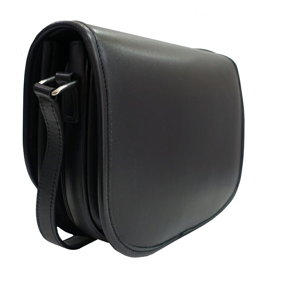 Celine Besace Shoulder Bag Leather Black Silver — view 2