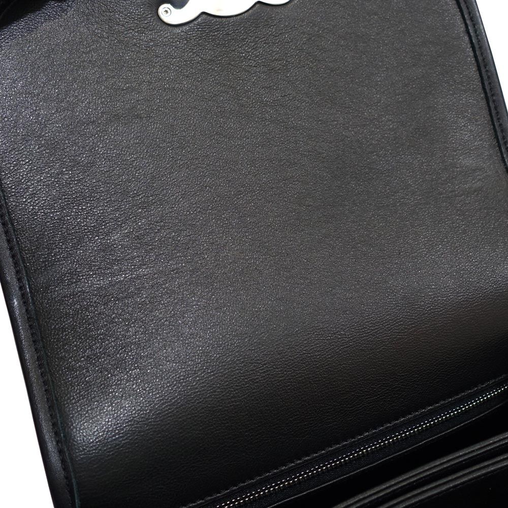 Celine Besace Shoulder Bag Leather Black Silver — view 7