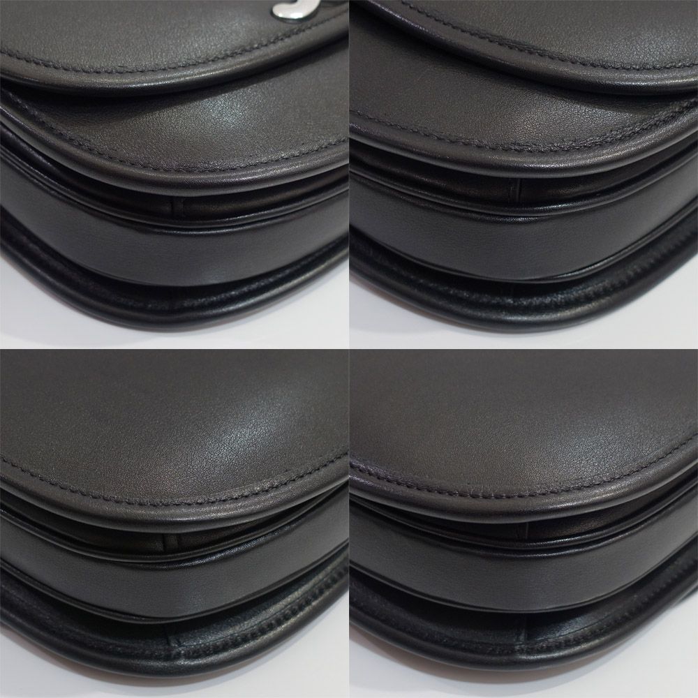 Celine Besace Shoulder Bag Leather Black Silver — view 4
