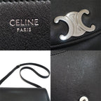 Celine Besace Shoulder Bag Leather Black Silver — view 6