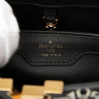 Louis Vuitton Capucines MM 2-Way Shoulder Bag Black Gold Leather — view 5