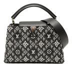 Louis Vuitton Capucines MM 2-Way Shoulder Bag Black Gold Leather