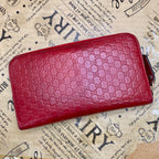 Gucci Wallet Micro GG Leather Red Round Card Billfold Coin — view 4