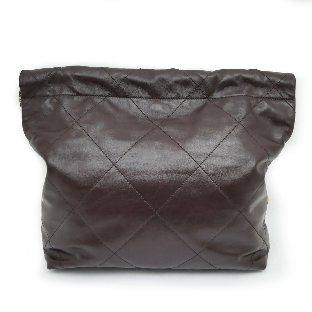 Chanel 22 Small Handbag Bordeaux GL Calfskin Chain with Shoulder Pouch Purple — view 2