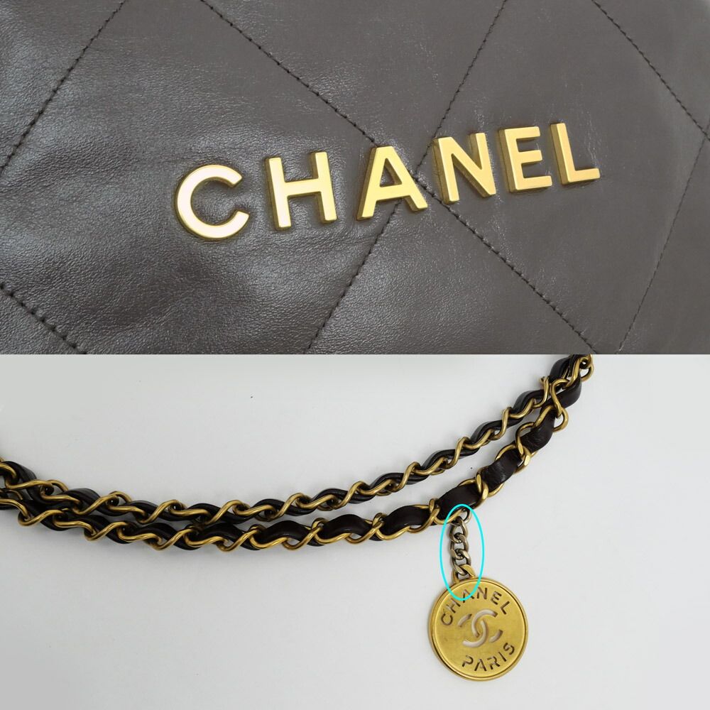 Chanel 22 Small Handbag Bordeaux GL Calfskin Chain with Shoulder Pouch Purple — view 8