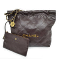 Chanel 22 Small Handbag Bordeaux GL Calfskin Chain with Shoulder Pouch Purple