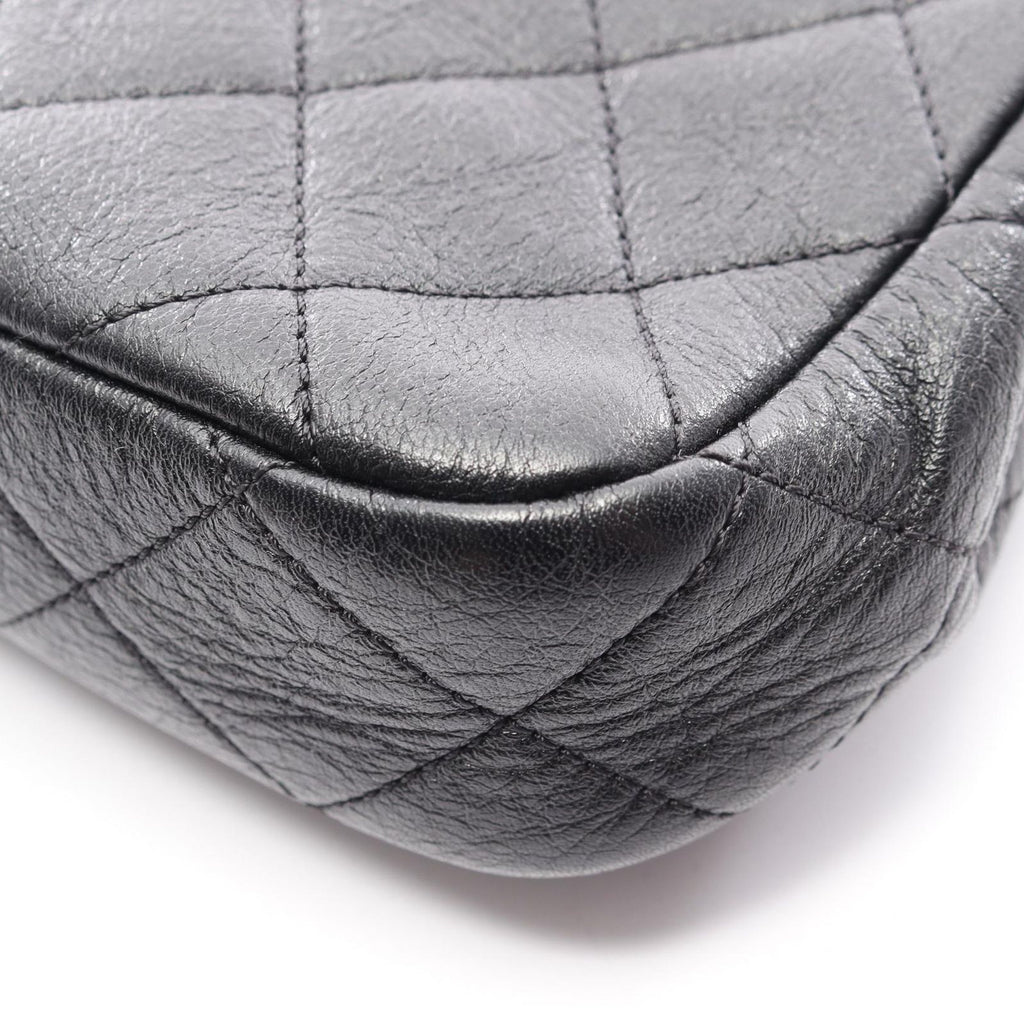 Chanel Shoulder Bag Quilted Black Leather Small Flap Chain — view 7