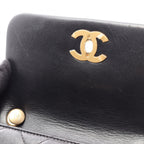 Chanel Shoulder Bag Quilted Black Leather Small Flap Chain — view 6
