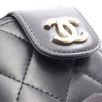 Chanel Shoulder Bag Quilted Mini Vanity Black Lambskin Chain — view 7