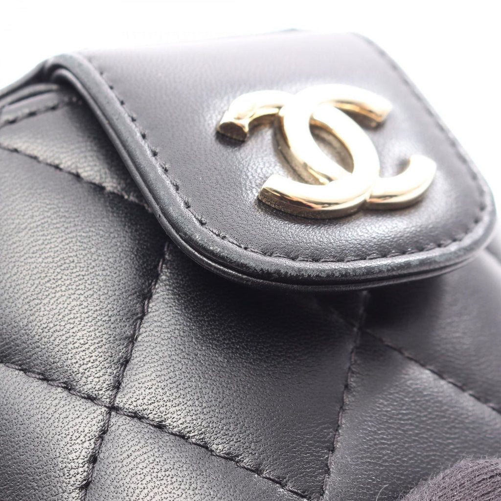 Chanel Shoulder Bag Quilted Mini Vanity Black Lambskin Chain — view 7