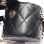 Chanel Shoulder Bag Quilted Mini Vanity Black Lambskin Chain — view 9