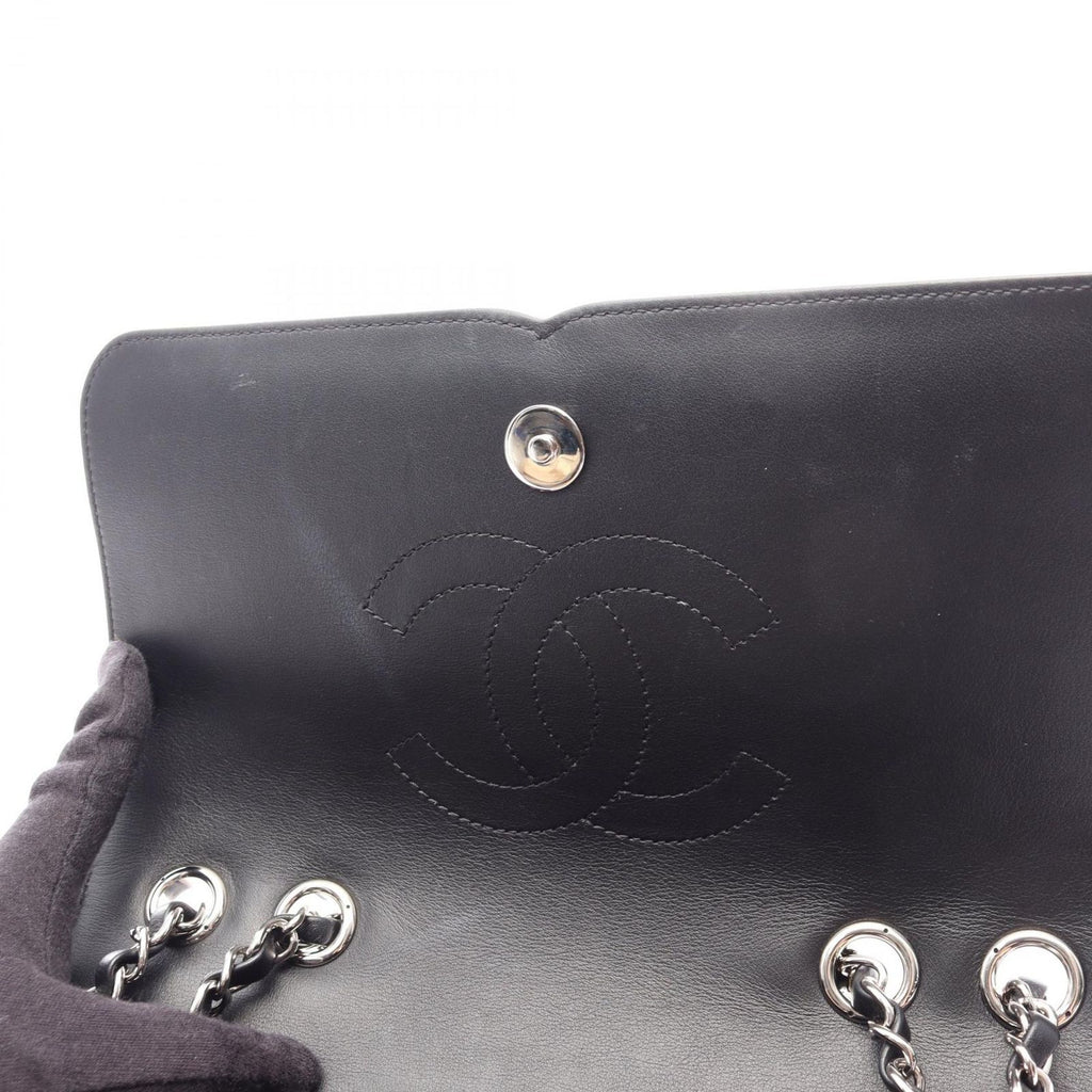 Chanel Shoulder Bag CC Filigree Red Black Fabric Leather CC Quilted Chain — view 7