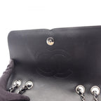 Chanel Shoulder Bag CC Filigree Red Black Fabric Leather CC Quilted Chain — view 7