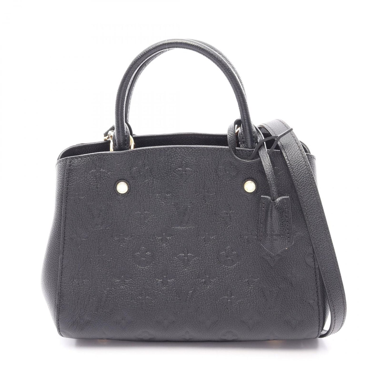 Louis Vuitton Handbag Montaigne BB 2-Way Noir Leather Montigne BB
