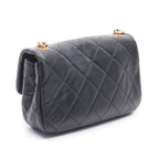 Chanel Shoulder Bag Quilted Black Leather Small Flap Chain — view 2