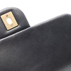 Chanel Shoulder Bag Quilted Black Leather Small Flap Chain — view 8