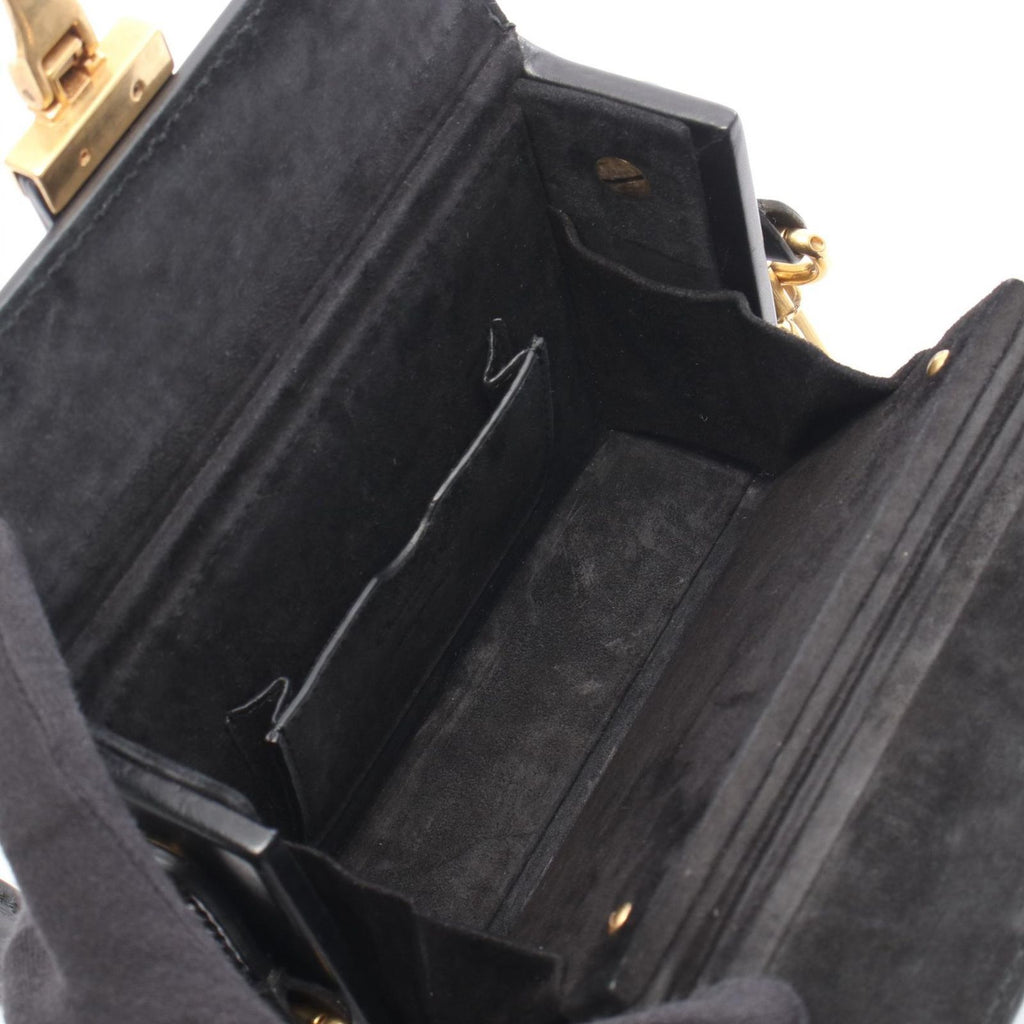 Dior Shoulder Bag Addict Small Box Black Leather — view 3