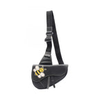 Dior Waist Bag Kaws Saddle Black Leather