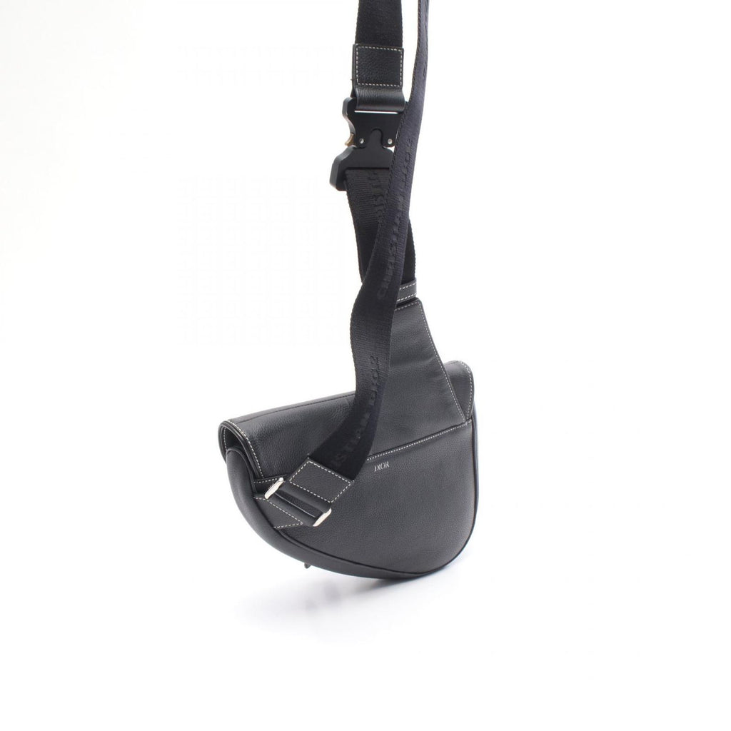 Dior Waist Bag Kaws Saddle Black Leather — view 2