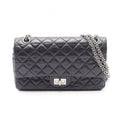 Chanel Shoulder Bag 2.55 Quilted Mademoiselle Chain Black Calf Double Flap