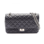 Chanel Shoulder Bag 2.55 Quilted Mademoiselle Chain Black Calf Double Flap