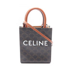 Celine Handbag Mini Vertical Cover Trio 2-Way Black Brown Canvas Leather