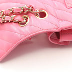 Chanel Shoulder Bag Chain Pink Lambskin — view 8