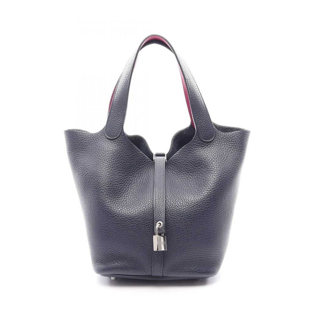 Hermes Handbag Picotin Lock MM Blue New Rosepurple Leather MM Eclat