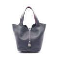 Hermes Handbag Picotin Lock MM Blue New Rosepurple Leather MM Eclat